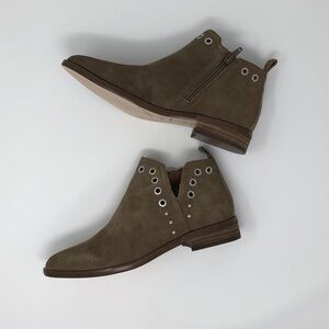 Corso Como Taupe Suede Studded Grommet Booties